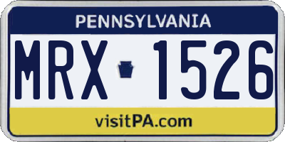 PA license plate MRX1526