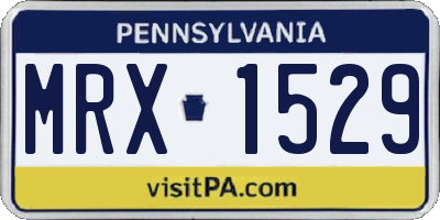 PA license plate MRX1529