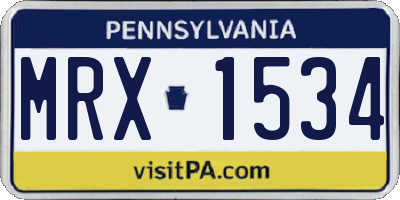 PA license plate MRX1534