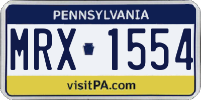 PA license plate MRX1554