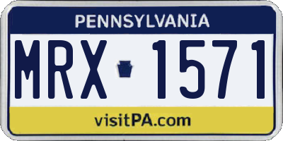 PA license plate MRX1571