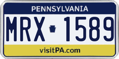 PA license plate MRX1589