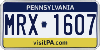 PA license plate MRX1607