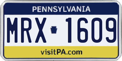 PA license plate MRX1609