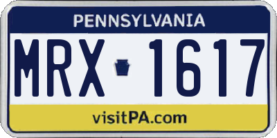 PA license plate MRX1617