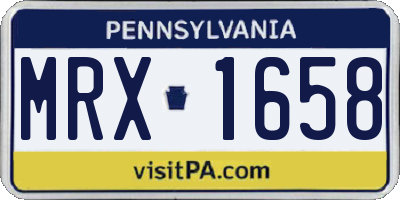 PA license plate MRX1658