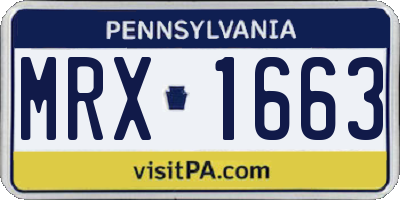 PA license plate MRX1663