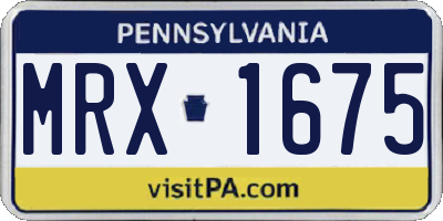 PA license plate MRX1675