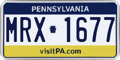 PA license plate MRX1677
