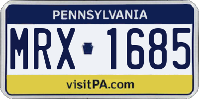 PA license plate MRX1685