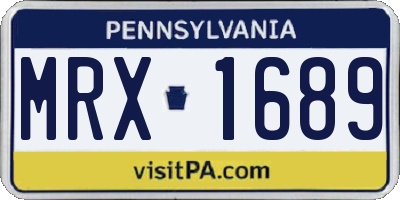 PA license plate MRX1689