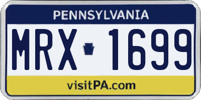 PA license plate MRX1699