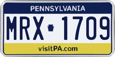 PA license plate MRX1709
