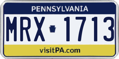 PA license plate MRX1713