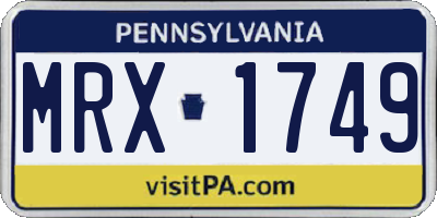 PA license plate MRX1749
