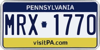 PA license plate MRX1770