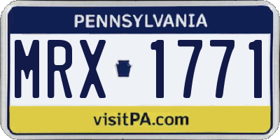 PA license plate MRX1771