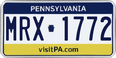PA license plate MRX1772