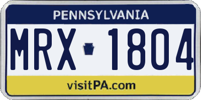 PA license plate MRX1804