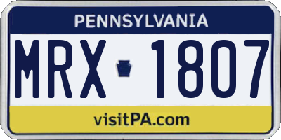 PA license plate MRX1807