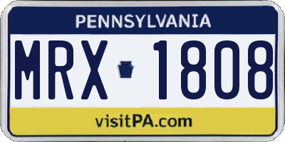 PA license plate MRX1808