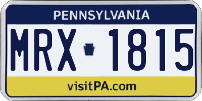 PA license plate MRX1815