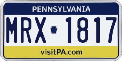 PA license plate MRX1817
