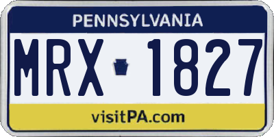 PA license plate MRX1827