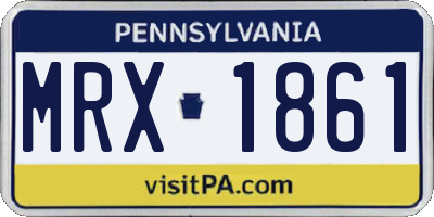 PA license plate MRX1861