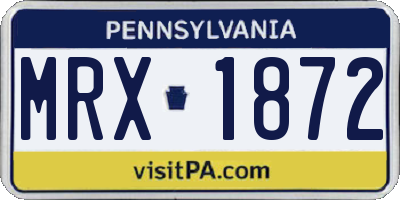 PA license plate MRX1872