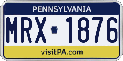 PA license plate MRX1876