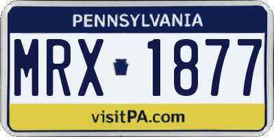 PA license plate MRX1877