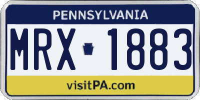 PA license plate MRX1883