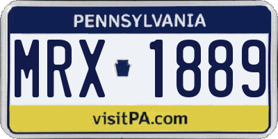 PA license plate MRX1889