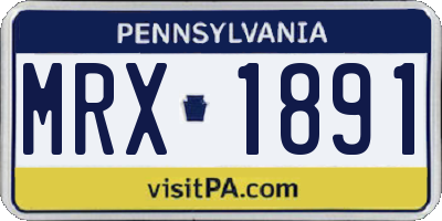 PA license plate MRX1891