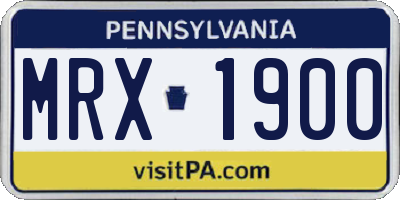 PA license plate MRX1900