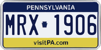 PA license plate MRX1906