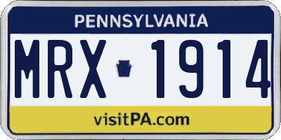 PA license plate MRX1914
