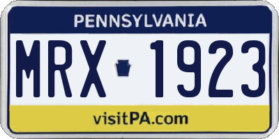 PA license plate MRX1923