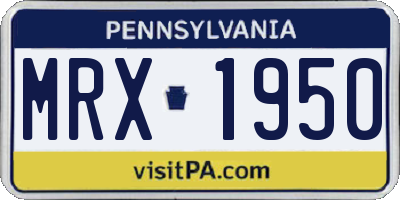 PA license plate MRX1950
