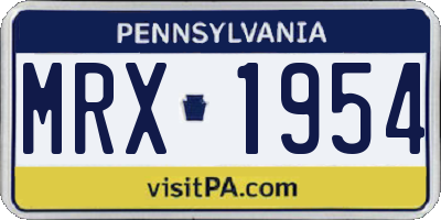 PA license plate MRX1954