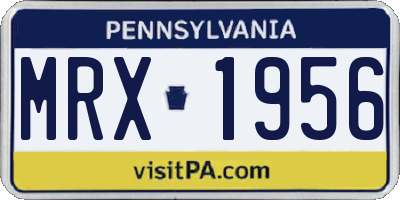 PA license plate MRX1956