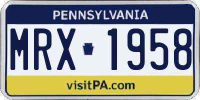 PA license plate MRX1958