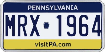 PA license plate MRX1964