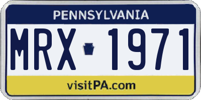 PA license plate MRX1971