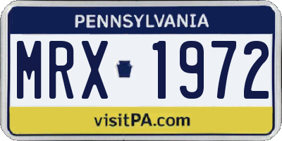 PA license plate MRX1972