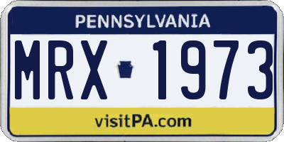 PA license plate MRX1973
