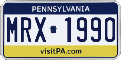 PA license plate MRX1990