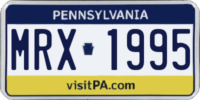 PA license plate MRX1995