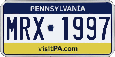 PA license plate MRX1997